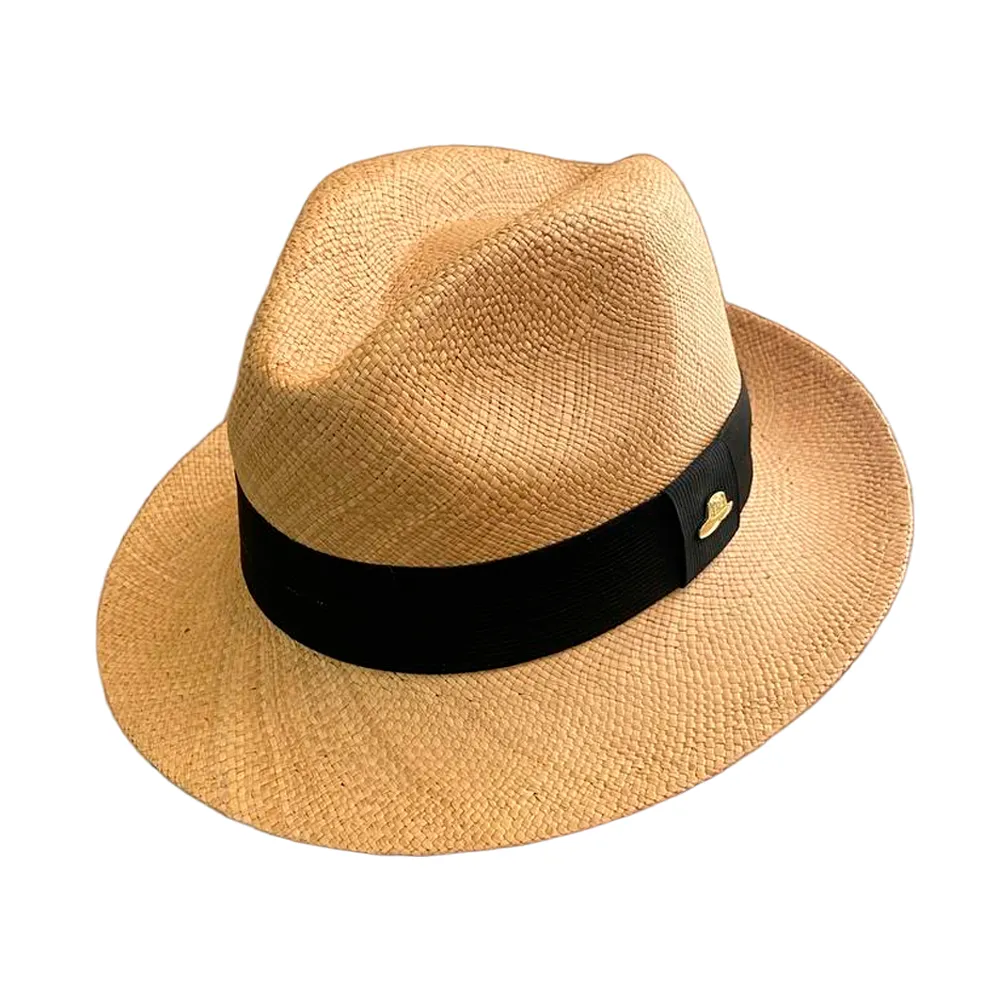 Chapéu Panamá Indiana Aba Curta Fedora Marrom