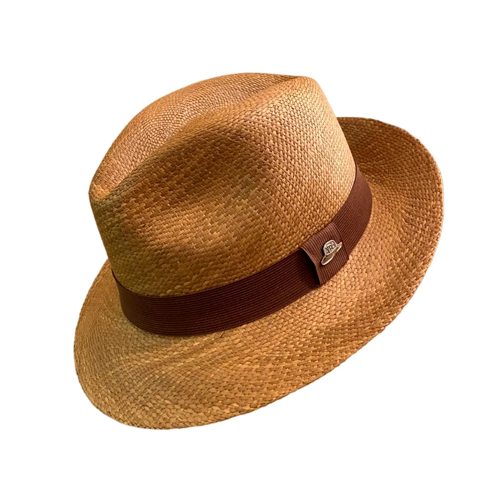 Chapéu Panamá Indiana Aba Curta Fedora Castor