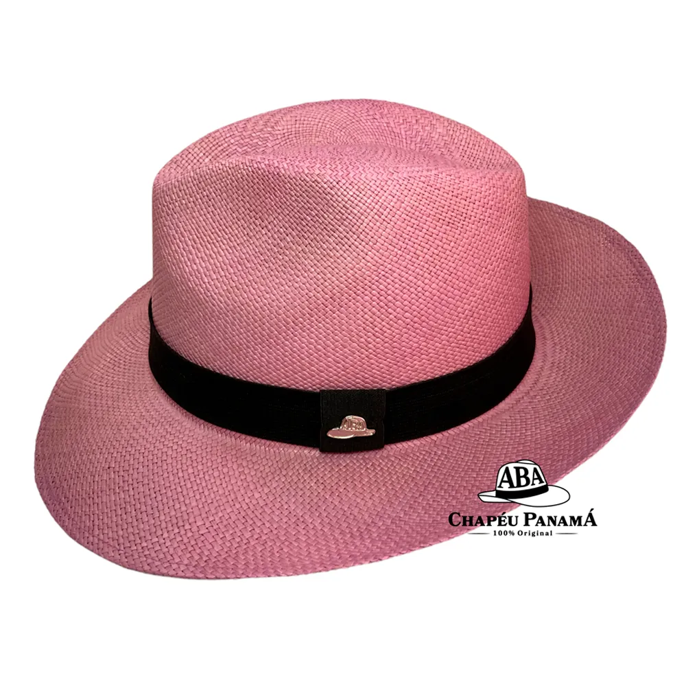 Chapéu Panamá Colorido Clássico Rosa Antigo - Imagem 2