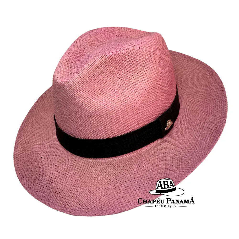 Chapéu Panamá Colorido Clássico Rosa Antigo