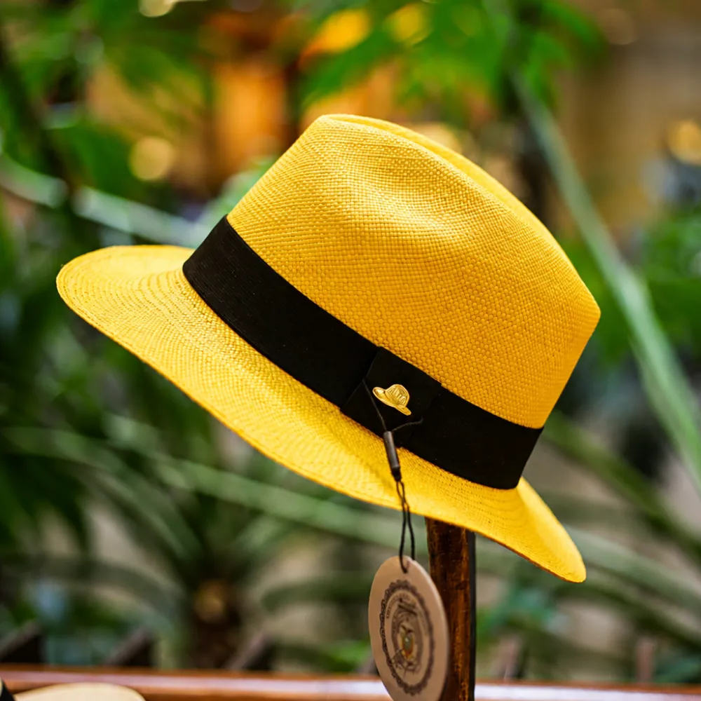 Chapéu Panamá Colorido Clássico Amarelo