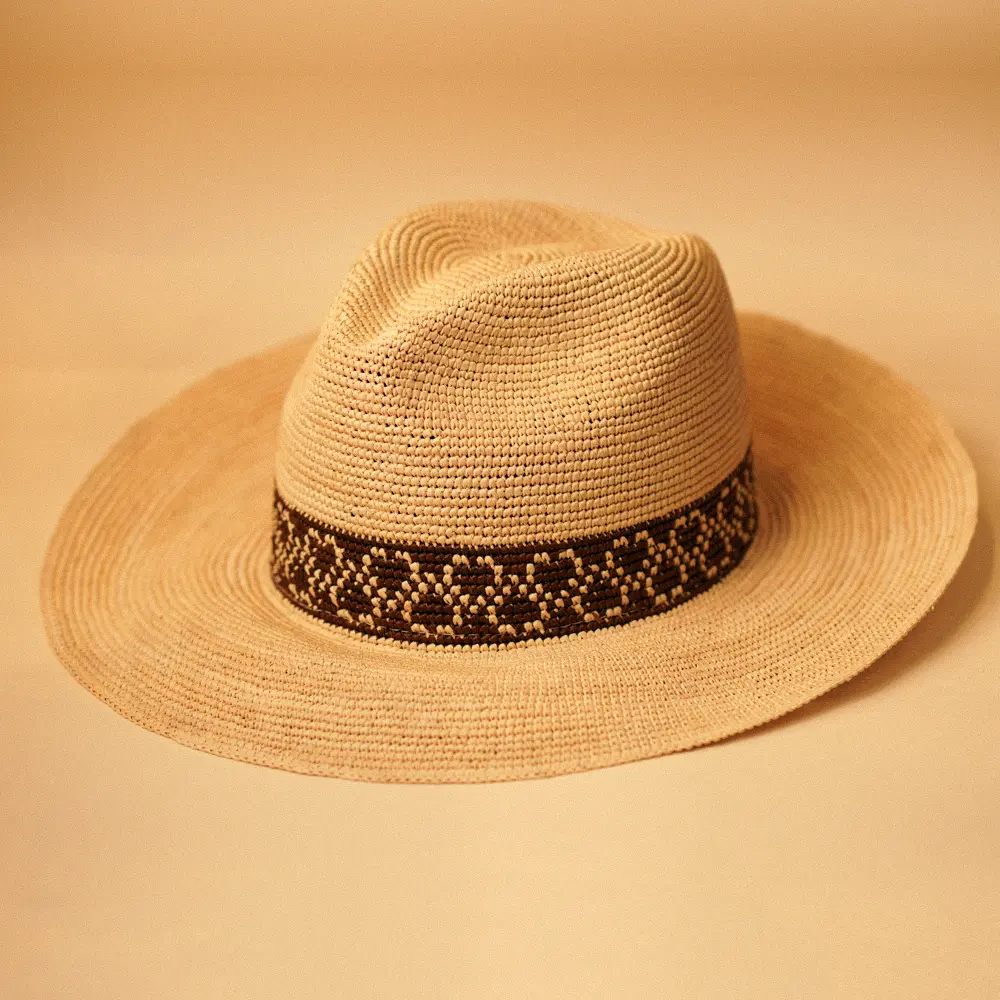 Chapéu Panamá em Crochet Aba Larga
